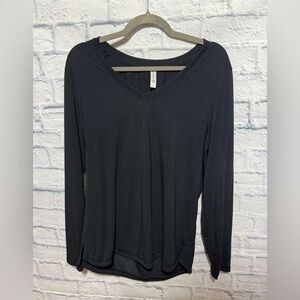 Classic Black V-Neck Women's Top